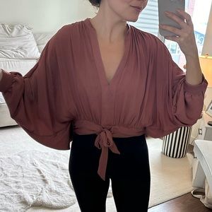 Anthropologie pink blouse size small